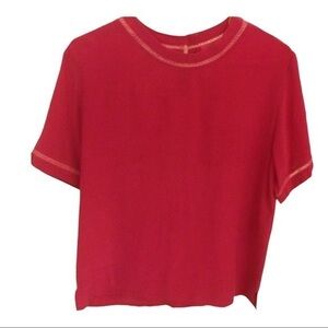 EUC bundle of 3 100% silk top fuchsia,yellow and green Sz M